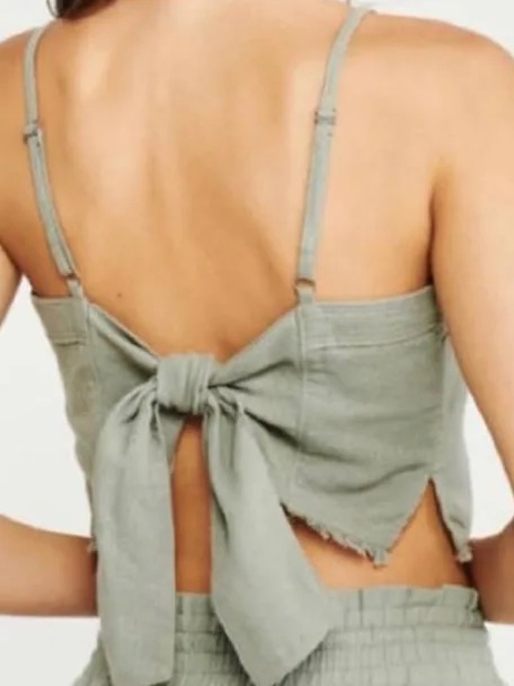 Abercrombie & Fitch Linen-Blend Tie-Back Tank